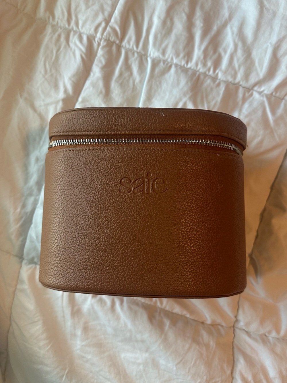 Saie Brown Leather makeup Case